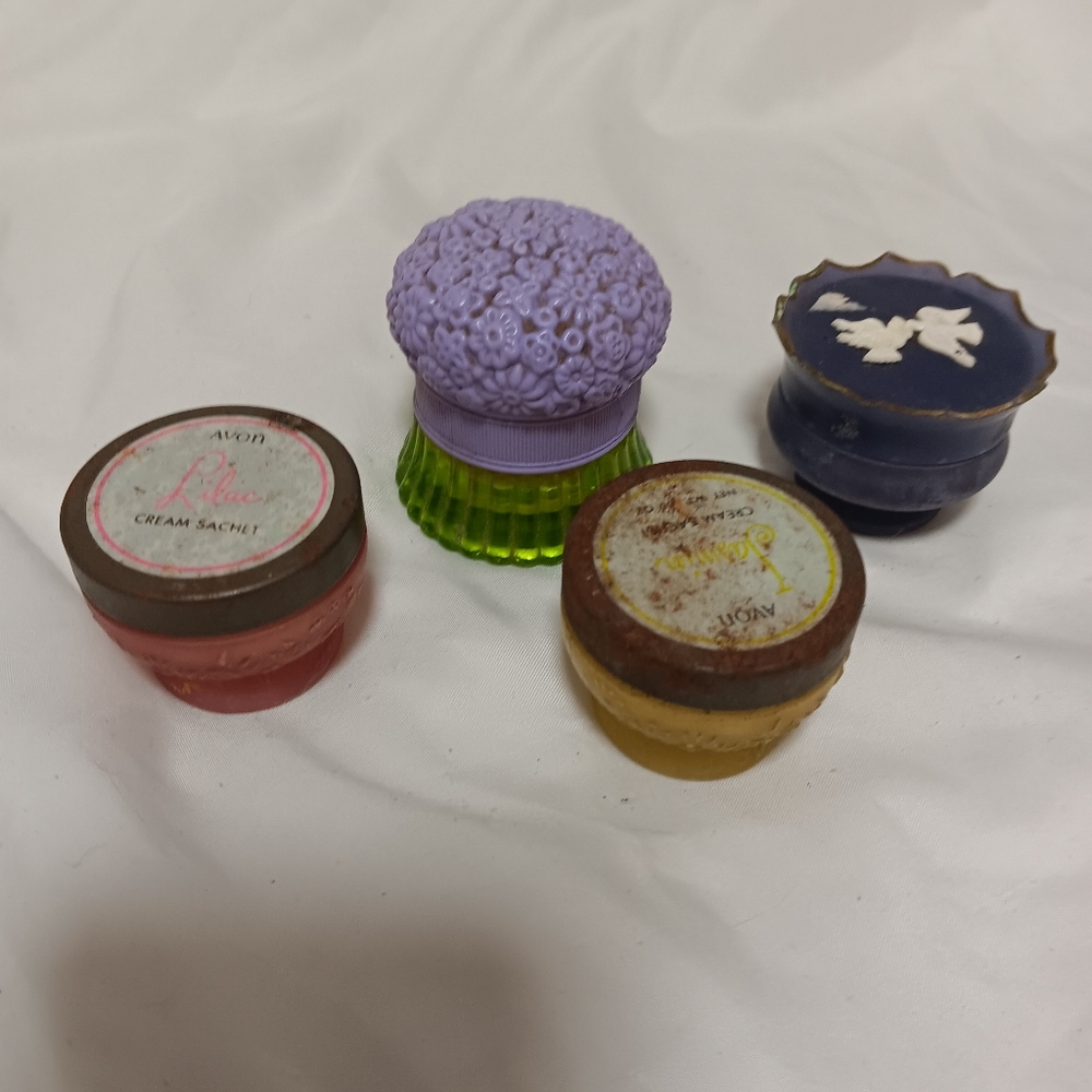 !4 avon cream sachet jars